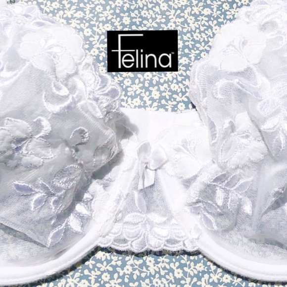 Felina Lingerie White Demi Lace Bra Style 5170 Size 34D - Picture 16 of 16
